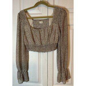 Altar’d Altard State Leopard Crop Cropped Top Romantic‎ Size Medium